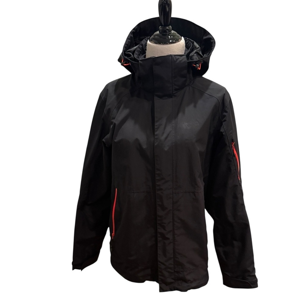 Jack Wolfskin Men’s (Unisex) Texapore Black w/Red Accents Hooded Jacket Size S